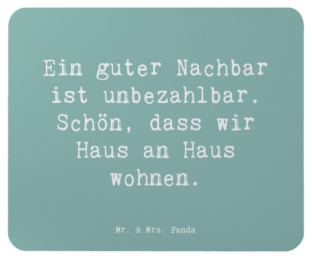 Mr. & Mrs. Panda Mauspad Spruch Guter Nachbar - Meeresbrise - Geschenk, Mousepad, Dankeschön, Nachbarschaftsdienst, Nähe, pc, laptop, Aufmerksamk...