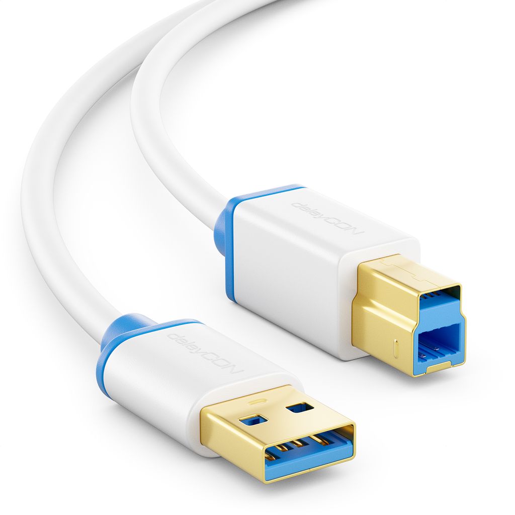 DeleyCON USB 2.0 Verlängerungskabel 3m - High Speed Kabel A-Stecker Auf A-Buchse In Weiß