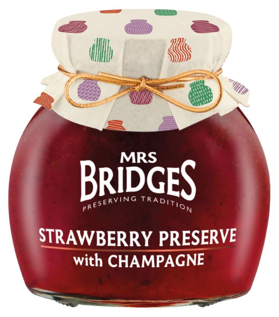 Mrs Bridges Erdbeerkonfitüre mit Champagner 340g Produktbild 