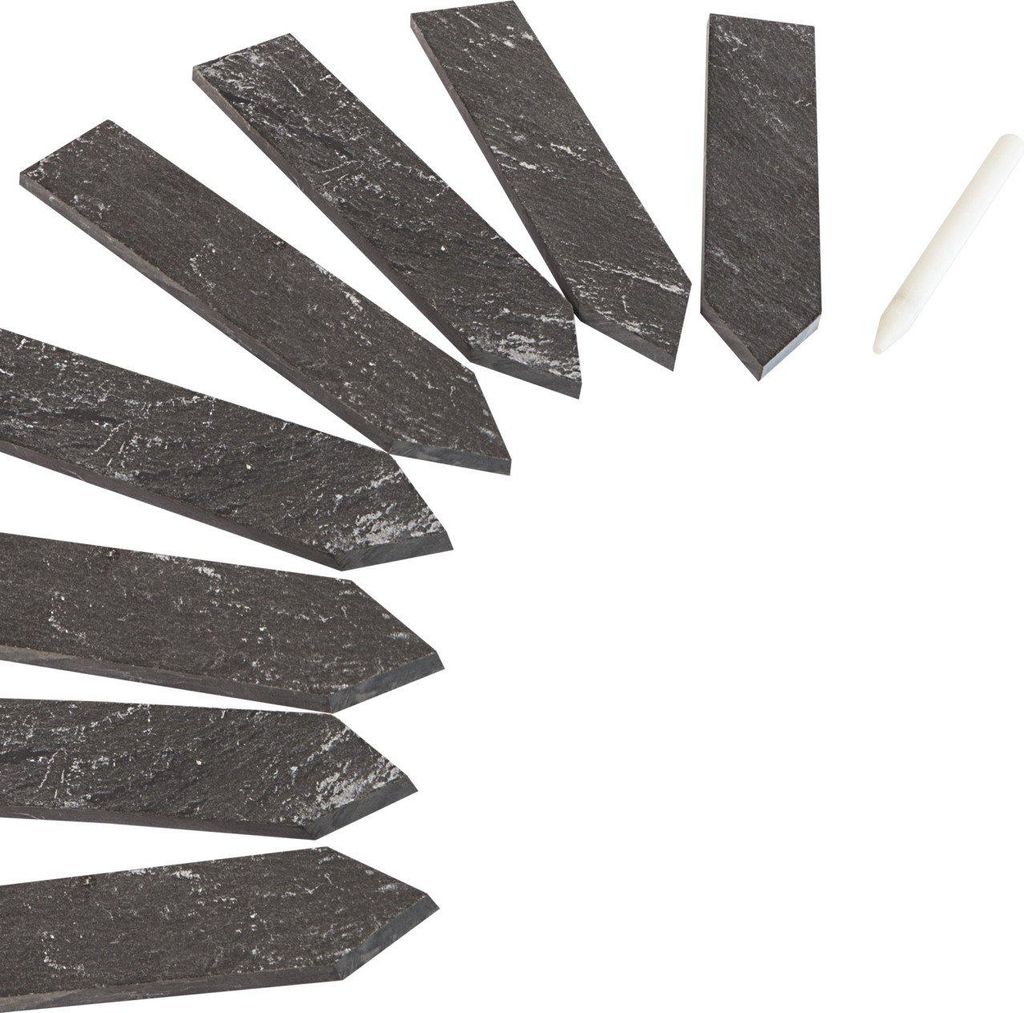 Windhager Pflanzenschilder Stecketiketten Schiefer + Kreide 12 cm - 8 Stück