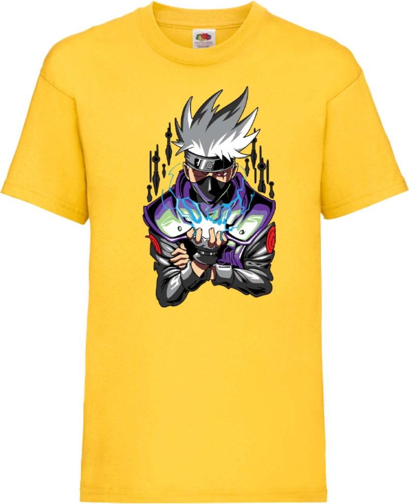 Kinder T-Shirt Japan Animation Manga Anime Comics Naruto Kakashi Hatake Sharingan Var-036 Kakashi Sharingan, 5-6 Jahr - 116 / Gelb
