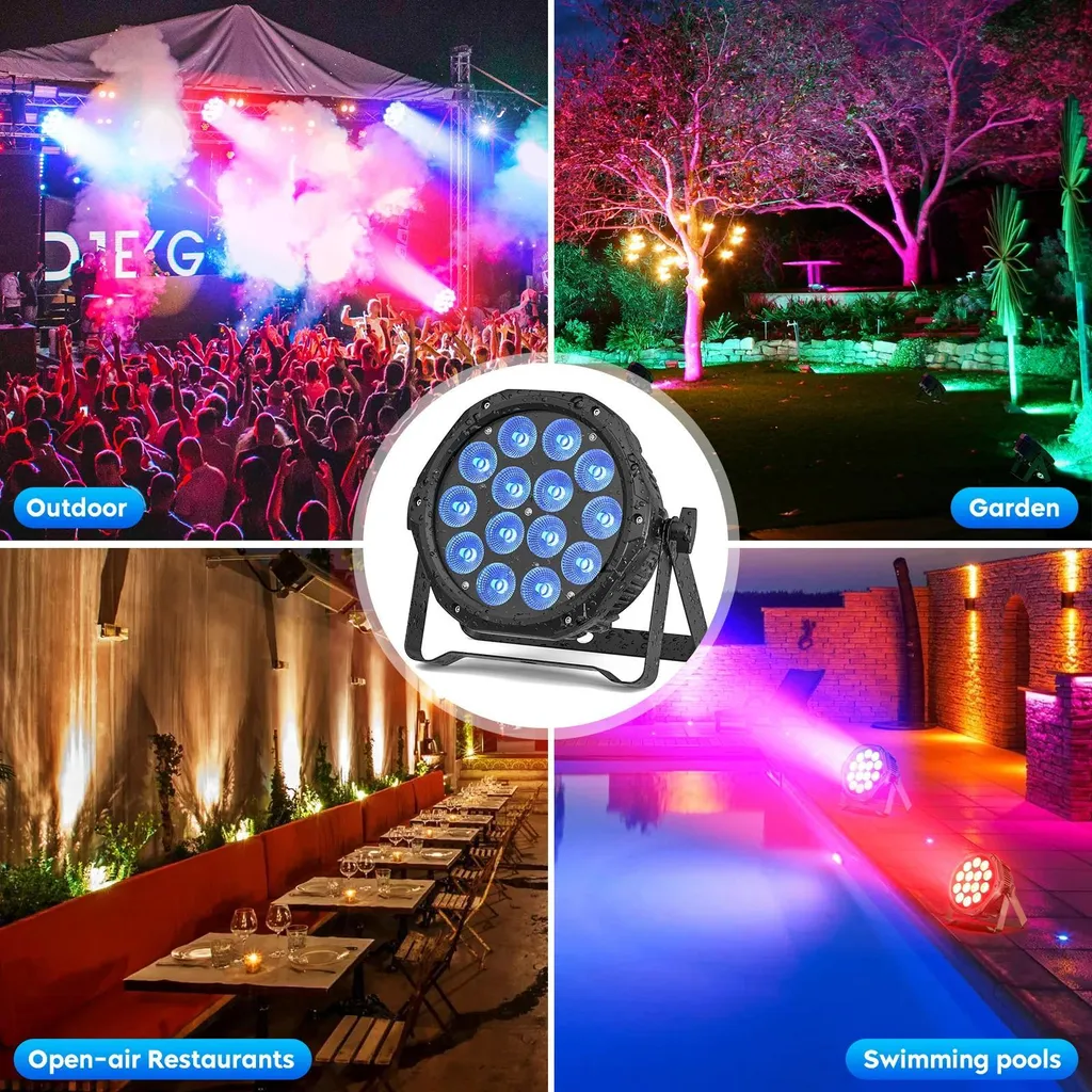 Projecteur LED PAR Étanche 140W - Solution Éclairage Extérieur DMX512 - 5
