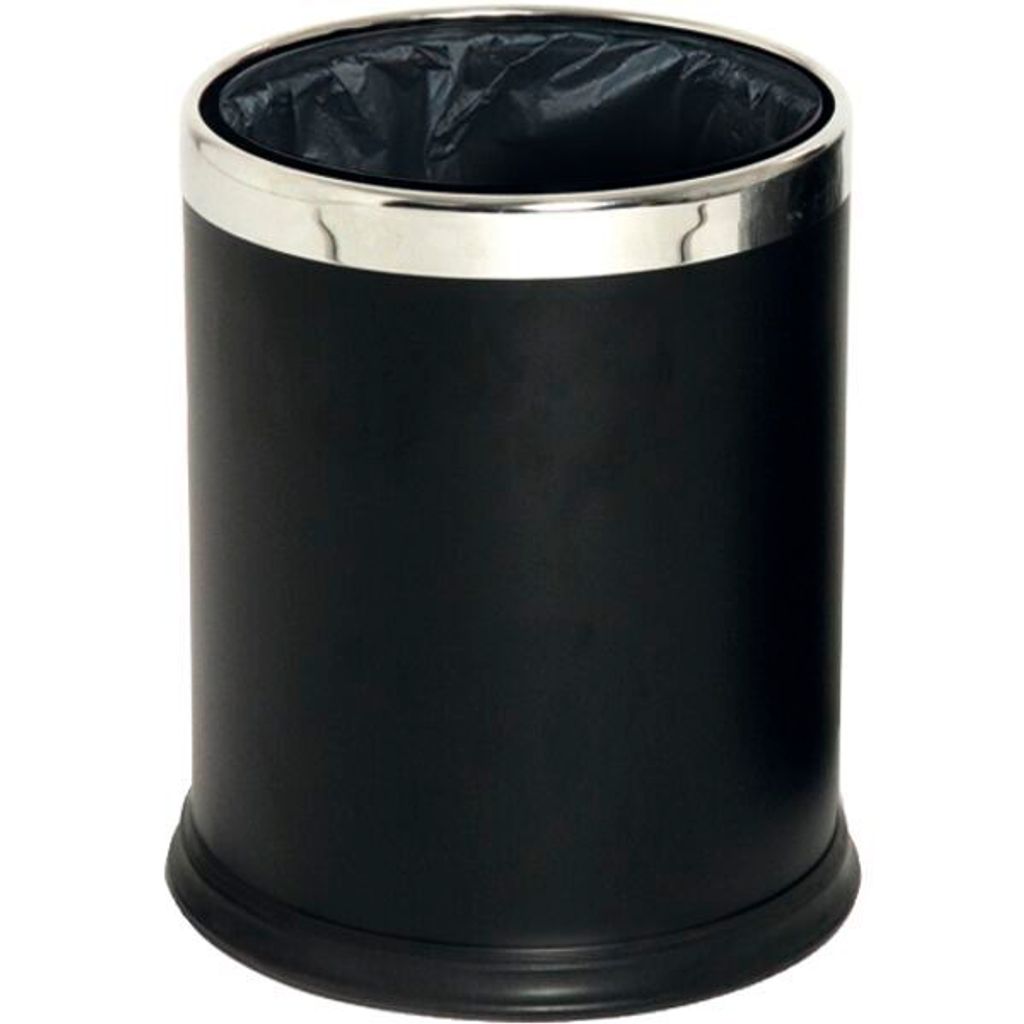 Abfalleimer doppelwandig, Metall, schwarz, 10 Liter