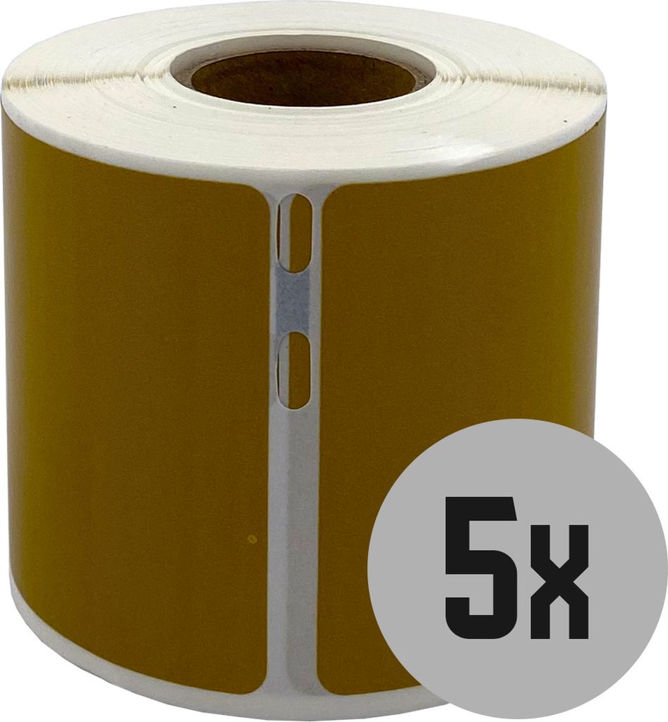 DULA Etiketten - Kompatibel mit Dymo Compatible labels - Goud - 99014 - S0722430 - Verzend- en naambadge etiketten - 5 rollen - 101 x 54 mm - 220 l...