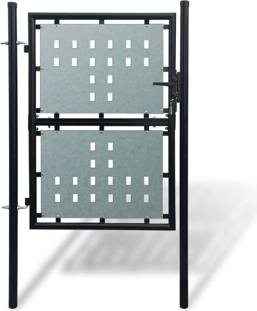Zauntor (Einzeltor) Schwarz 100x175 cm