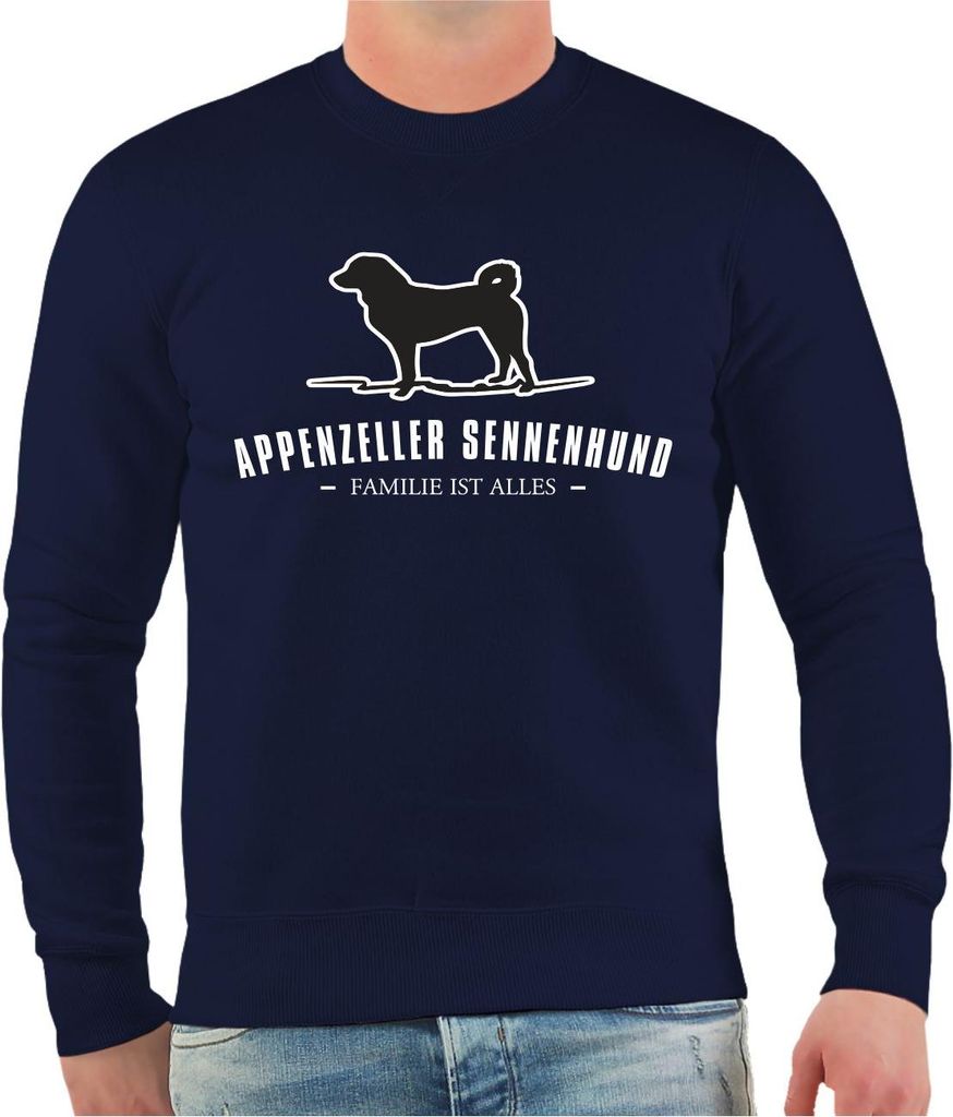 Herren Sweatshirt Appenzeller Sennenhund Silhouette
