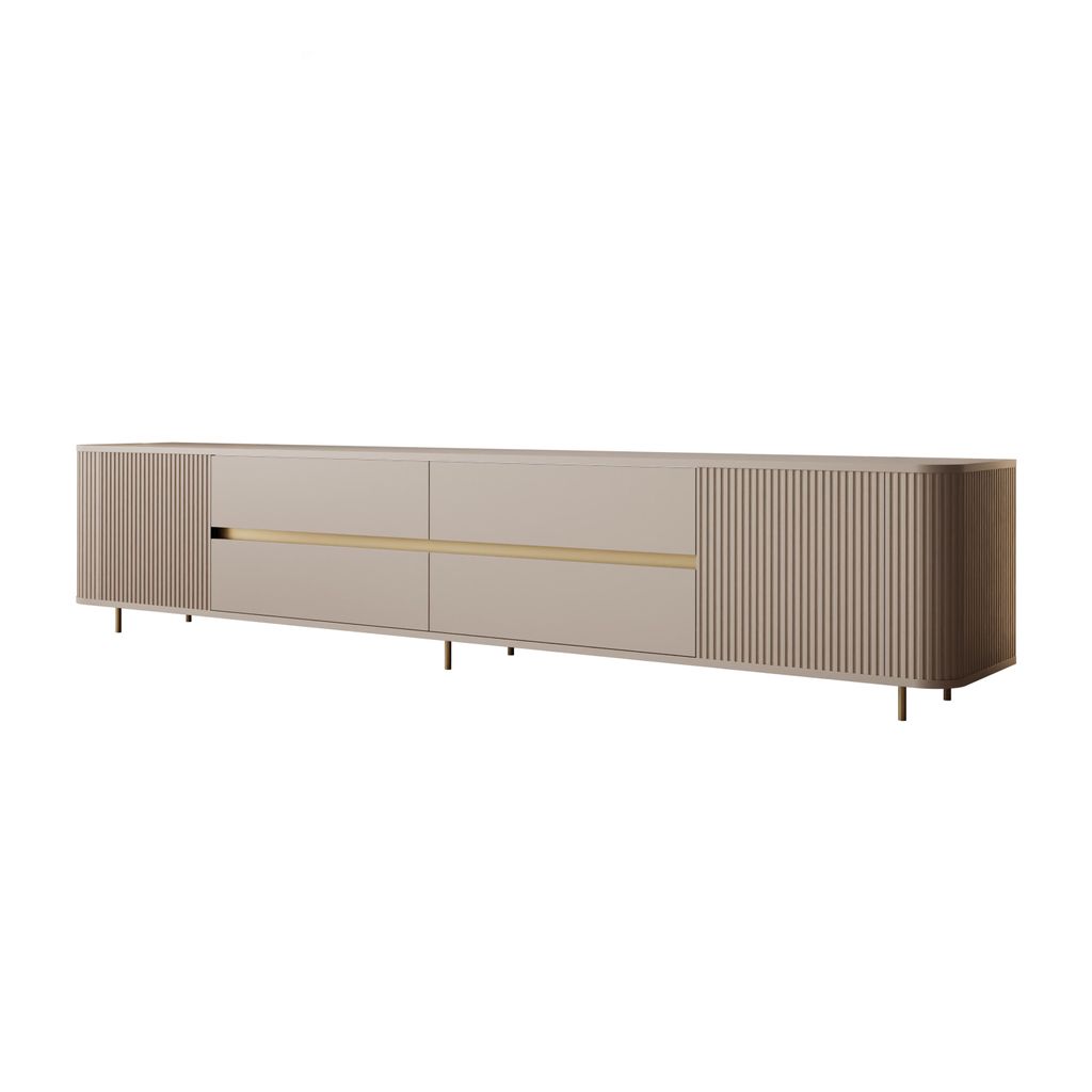TV-Schrank MIRAGE GOLD 240 cm mit geriffelten Fronten Produktbild 