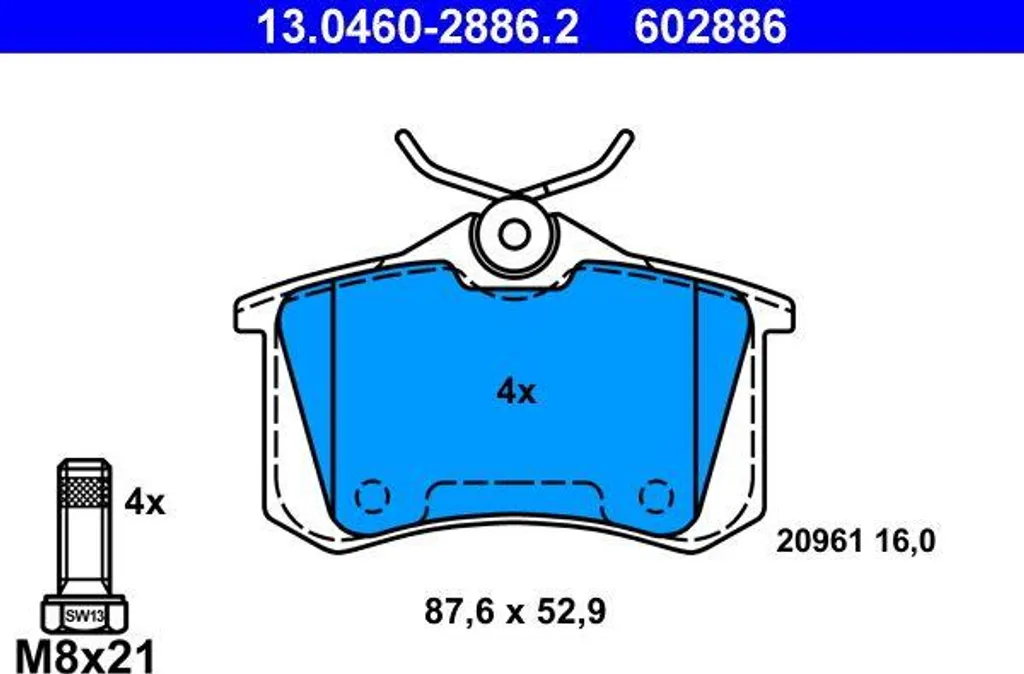 Plaquettes de frein ATE OE 8E0698451L haute endurance pour Skoda Octavia