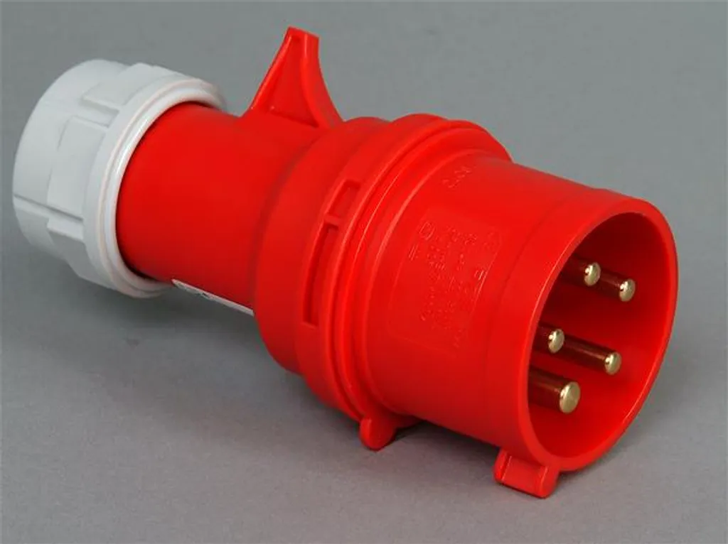 Fiche IP44 ro.5p.32A : Connecteur Industriel Robuste Rouge Triphasé