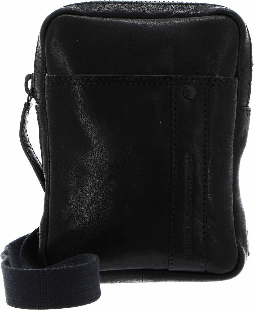 SPIKES & SPARROW Leder Umhängetasche Gürteltasche Authentic Slingbag Black schwarz