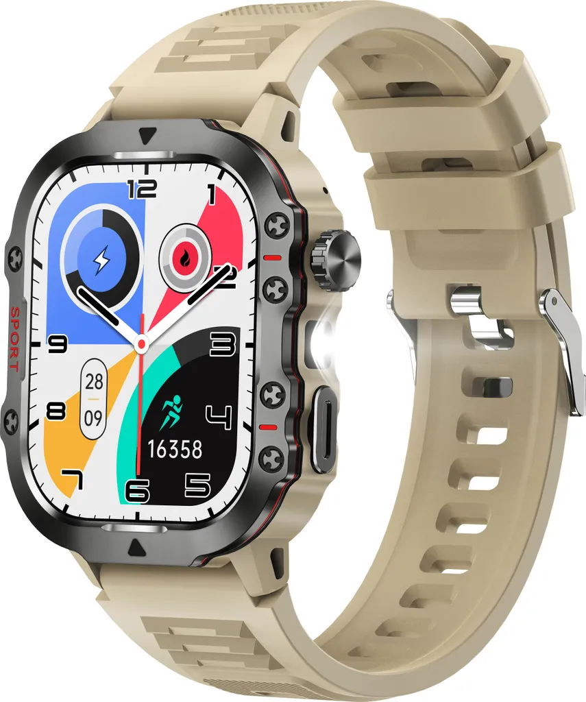 Montre Connectée de Sport G21 Kaki avec Autonomie Longue Durée INF