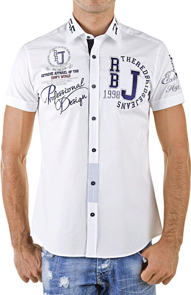 Redbridge Herren Polo Style Kurzarm Hemd RB-2123 Weiß S Produktbild 