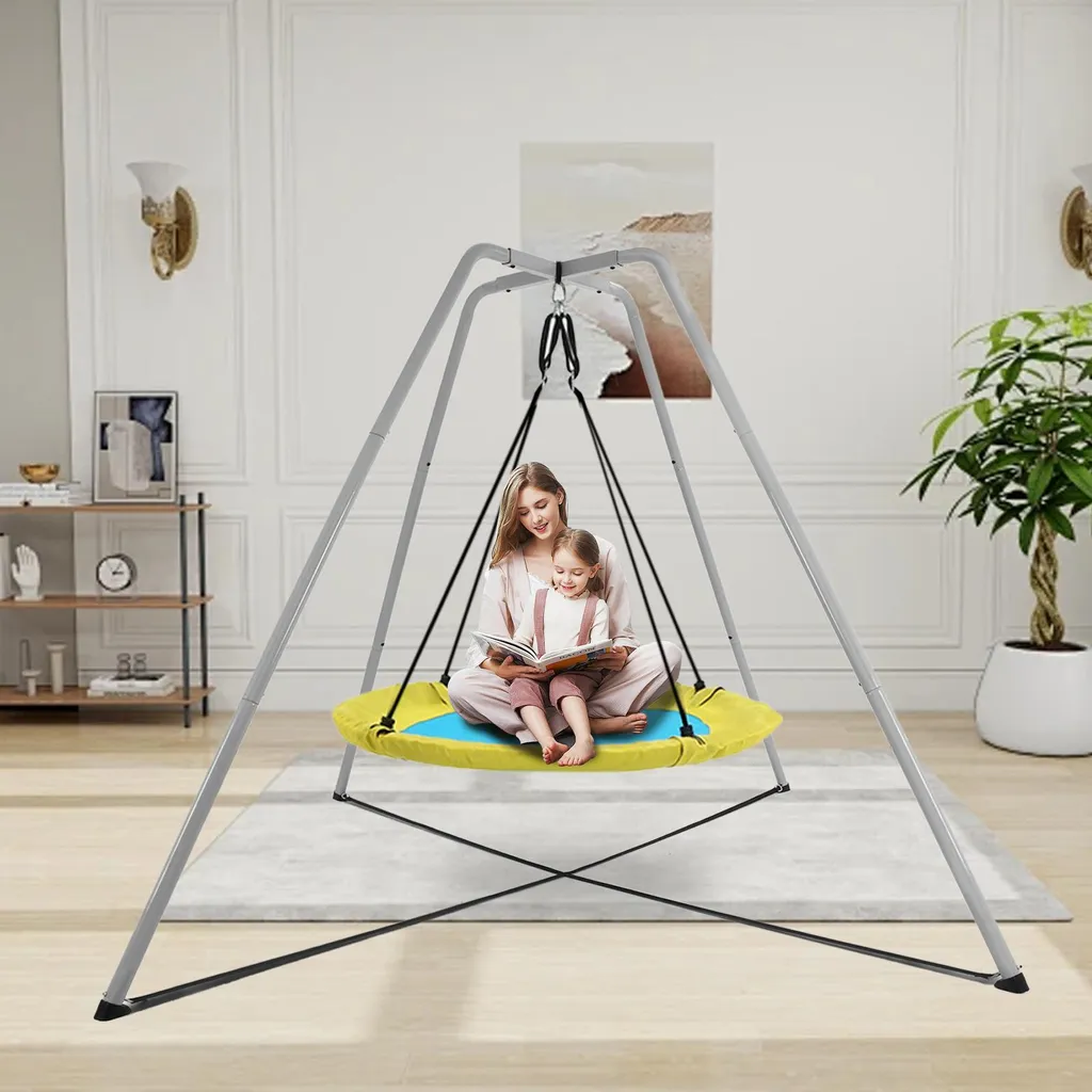 Support de fixation pour balançoire nid d'oiseau - Set gris résistant - 2