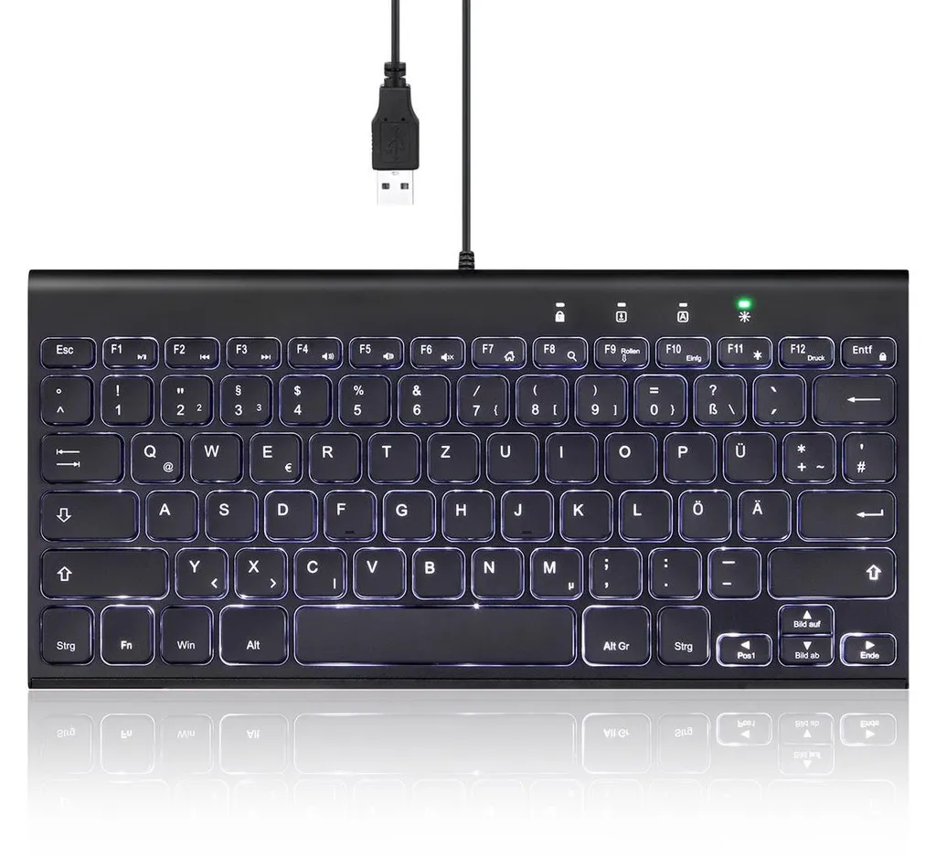 Clavier Rétroéclairé Compact Perixx PERIBOARD-429 DE Filaire Argent