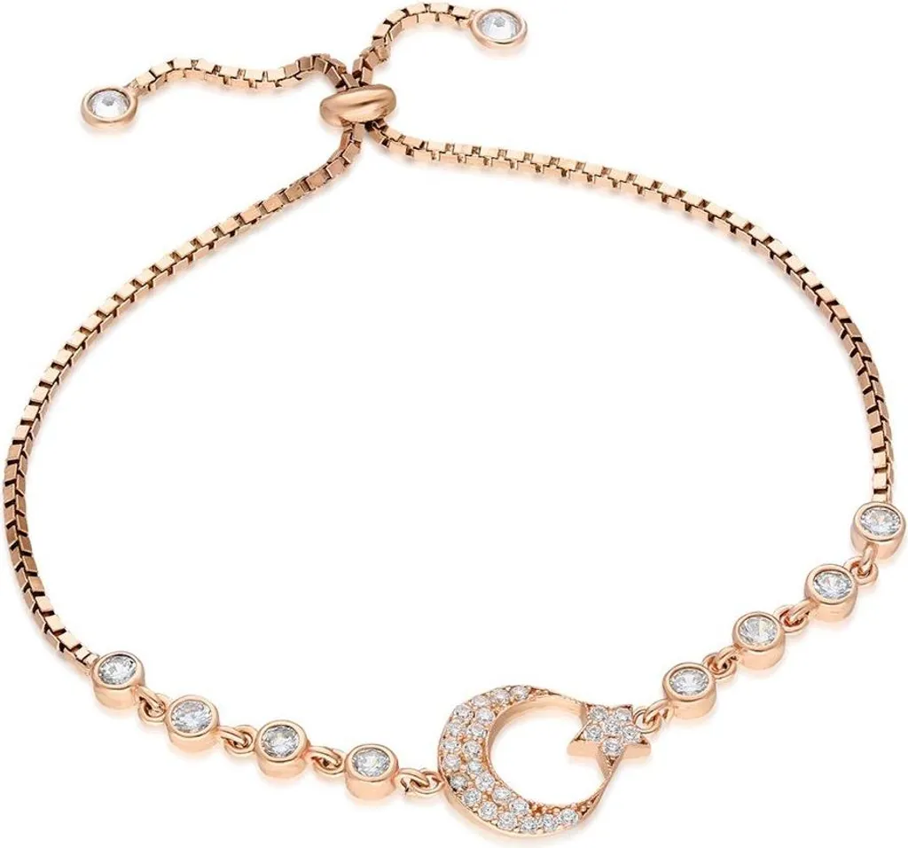 Bracelet ajustable argent 925 lune étoile, fini les bijoux trop larges