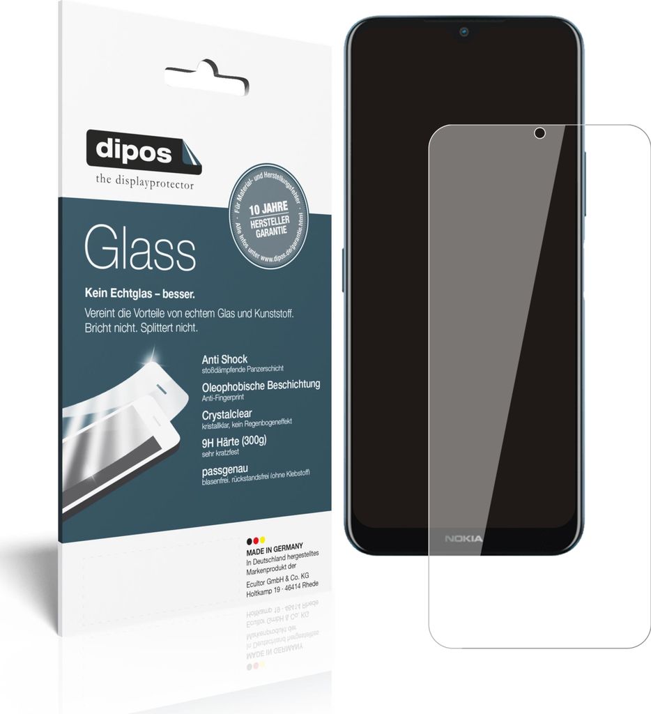 2x Schutzfolie für Nokia G50 - Anti-Shock 9H Folie dipos Glass Kunststoffglas