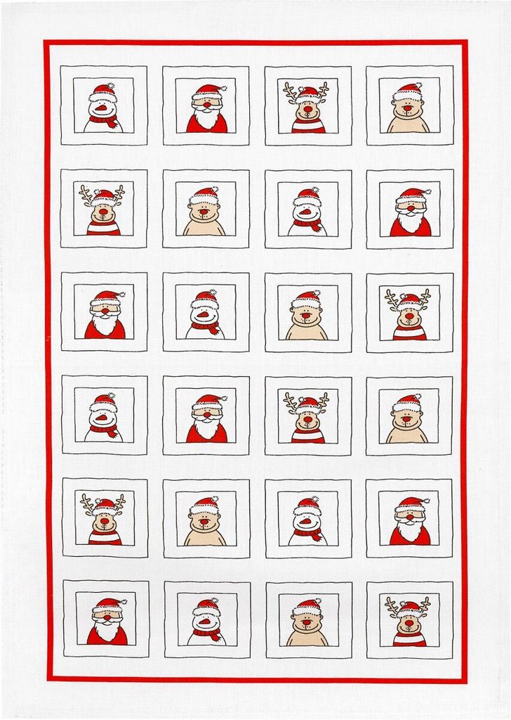 Geschirrtuch Weihnachten, Weihnachtsmänner, Geschirrtücher Produktbild 