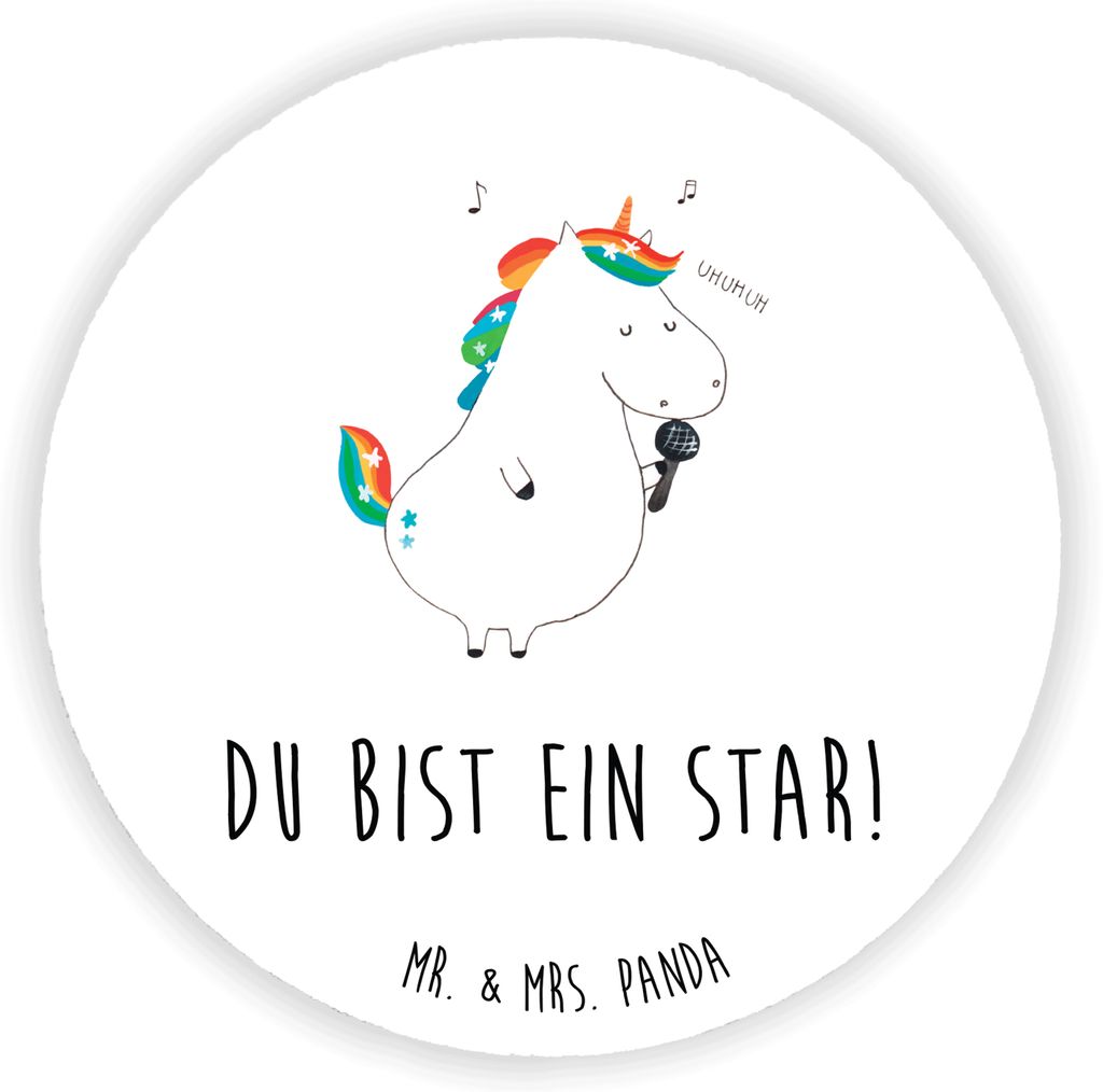 Mr. & Mrs. Panda magnet Einhorn Sänger - Weiß - Geschenk, für magnettafel, Kühlschrankmagnet, Disco, whiteboardmagnet, Fest, Freundin, pinnwand...
