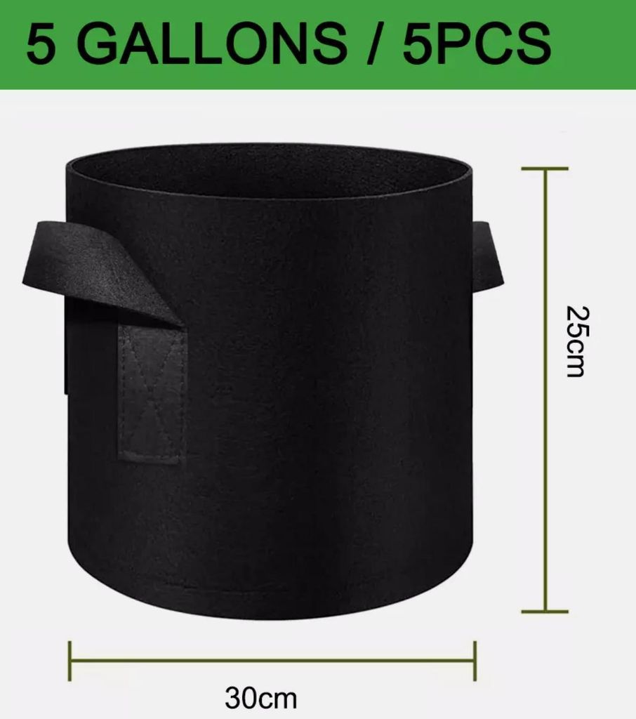 5X Pflanzsäcke Mit Grippen Pflanztasche Grow Plant Bags Pflanzbehälter 20L
