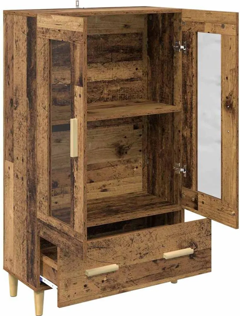 SYFAX™ Mobile Credenza Legno Vecchio 70x31x115cm | Arredo Loft Industriale - 5