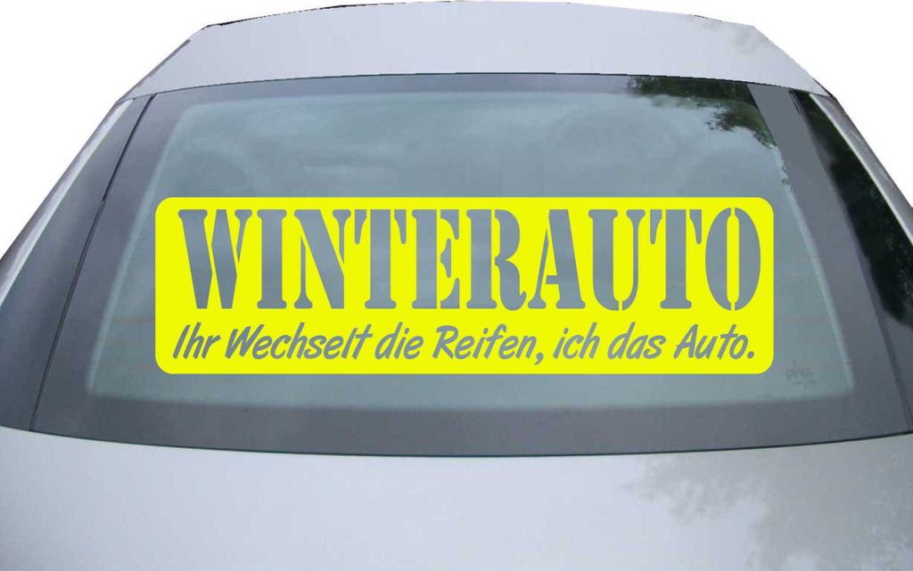 Indigos UG - Aufkleber Heckscheibe & Motorklappe DE2045 - neongelb - 600x171 mm - Winterauto - Auto Scheiben Fenster Heckklappe Tuning Racing JDM -...