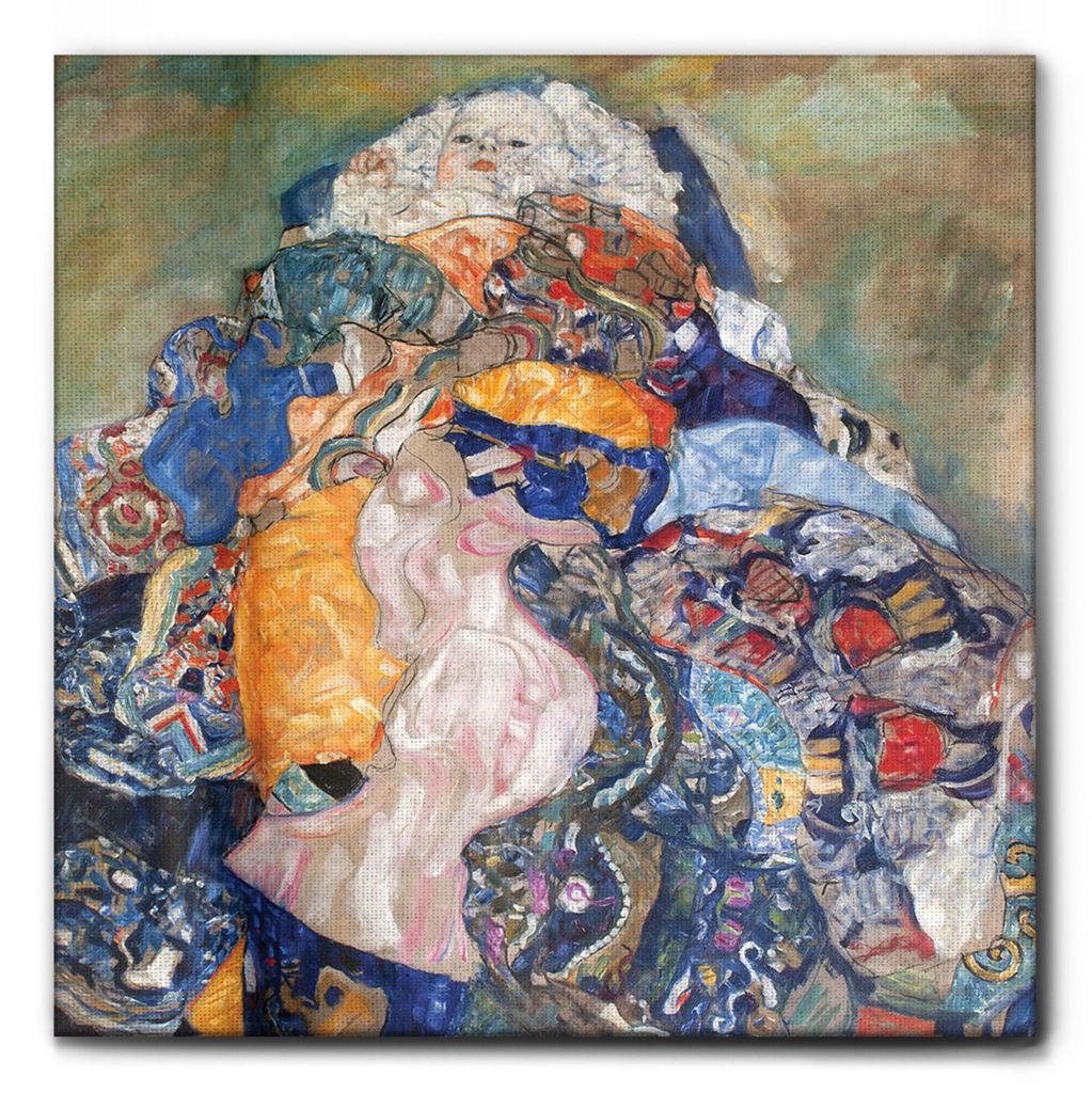 Giallobus - Das Kind - Gustav Klimt - 100L x 100B cm - Bild - Leinwand mit Standardrahmen