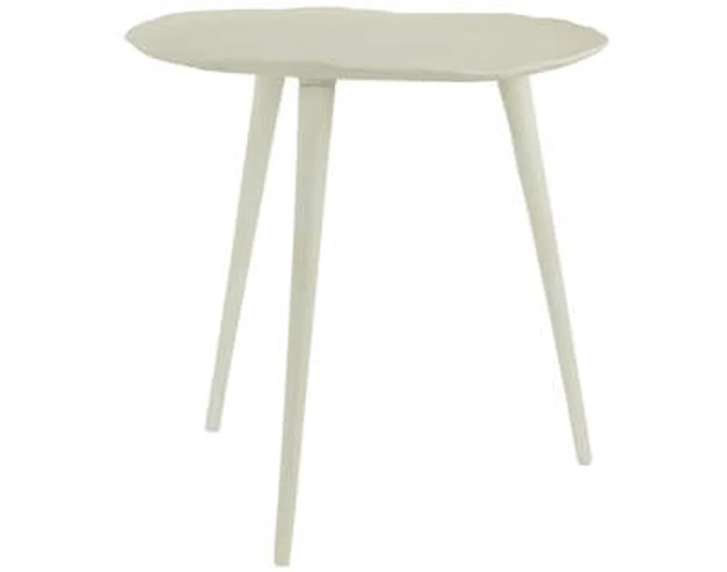 Table d'appoint ronde en métal crème ASARPAI Ø46 cm finition poudrée