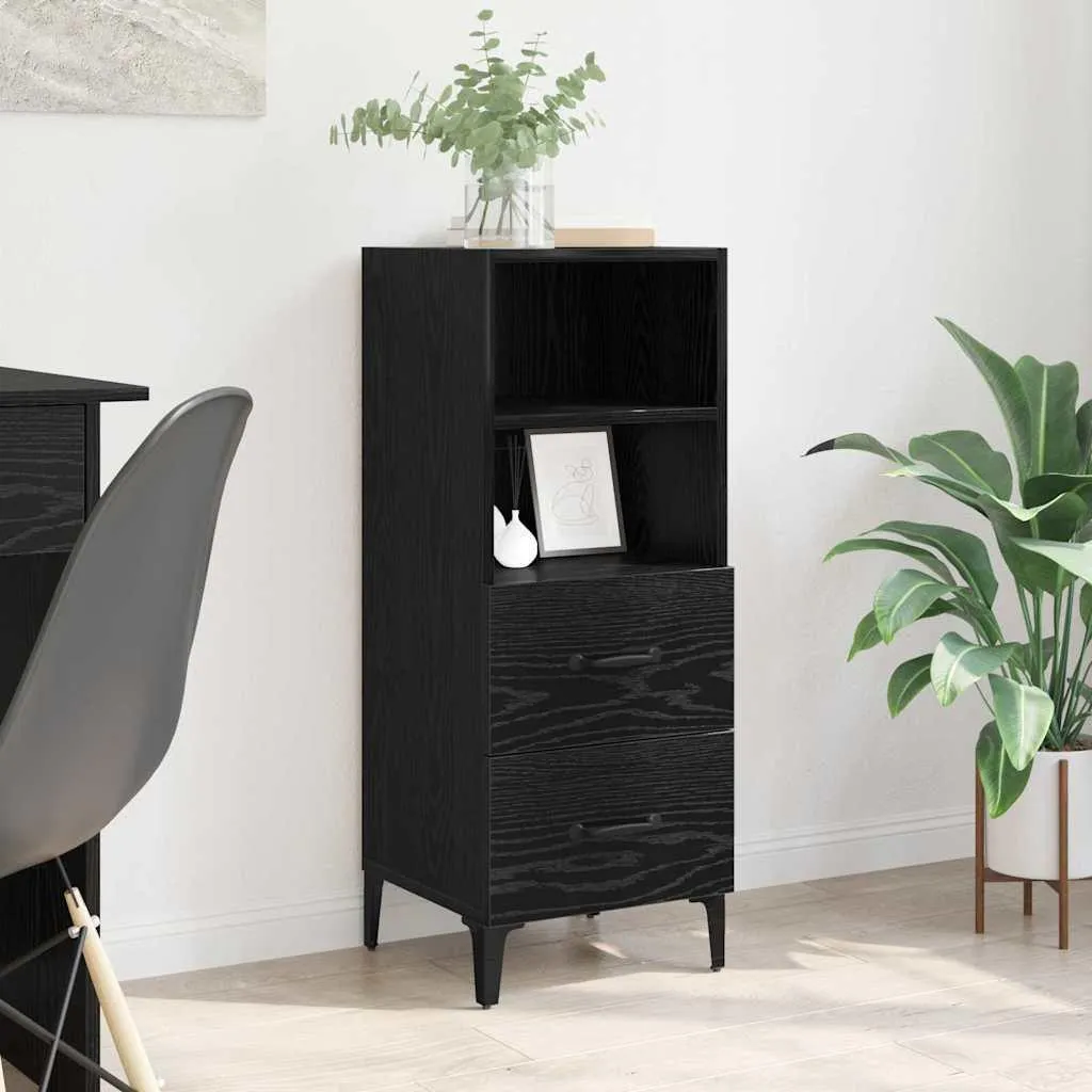 Maison Exclusive - Credenza effetto rovere nero 34 x 34,5 x 90 cm Materiale ligneo
