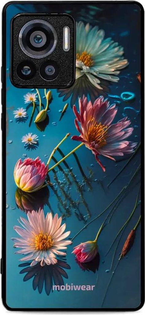 Handyhülle für Motorola Edge 30 Ultra, Mobiwear Glossy Case, Blau-Blumig
