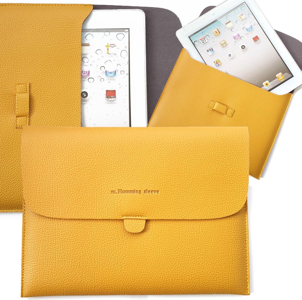 Apple iPad 2 IPad 3 iPad 4 Tasche 9.7 Zoll Schutzhülle Sleevetasche Hülle Etui Schutztasche Vintage Tasche Cover Farbe: Senfgelb
