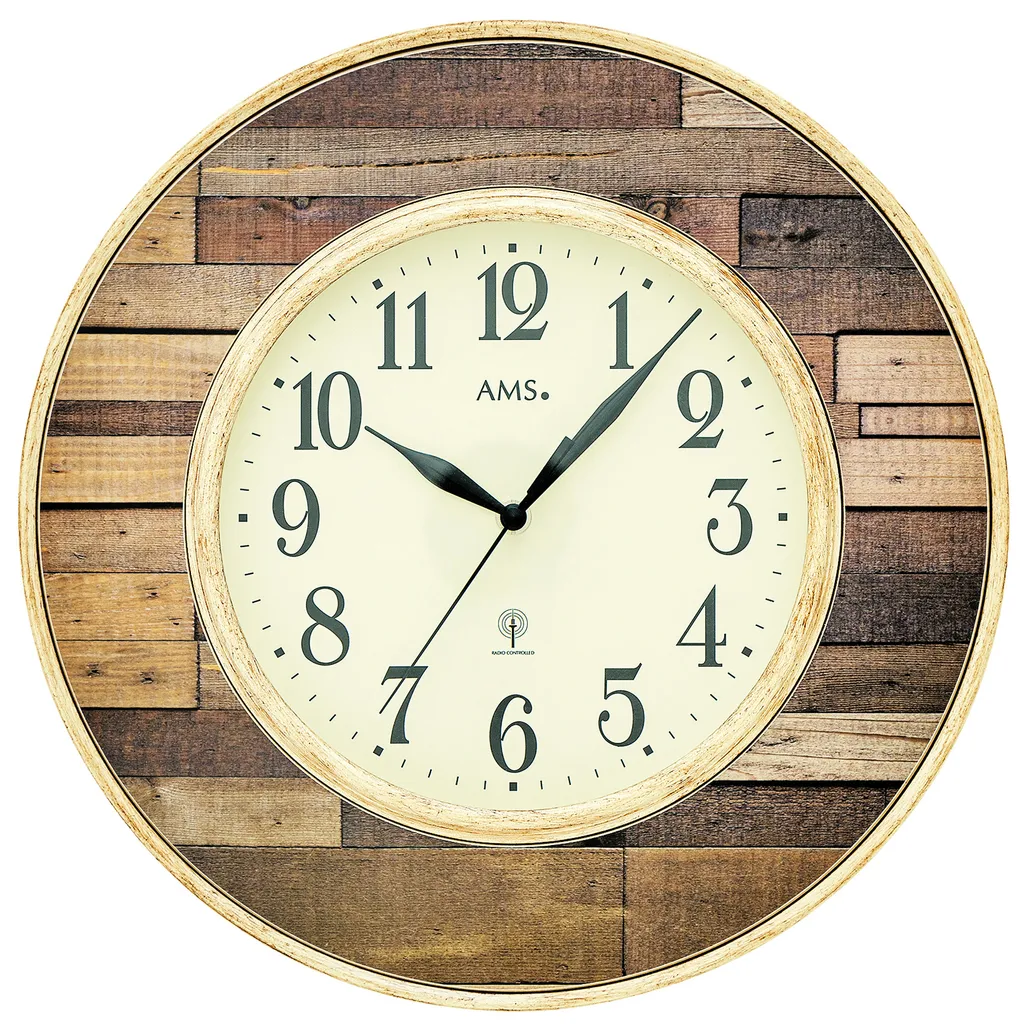 AMS 5965 - Horloge murale radio-pilotée en aluminium pour un réglage précis