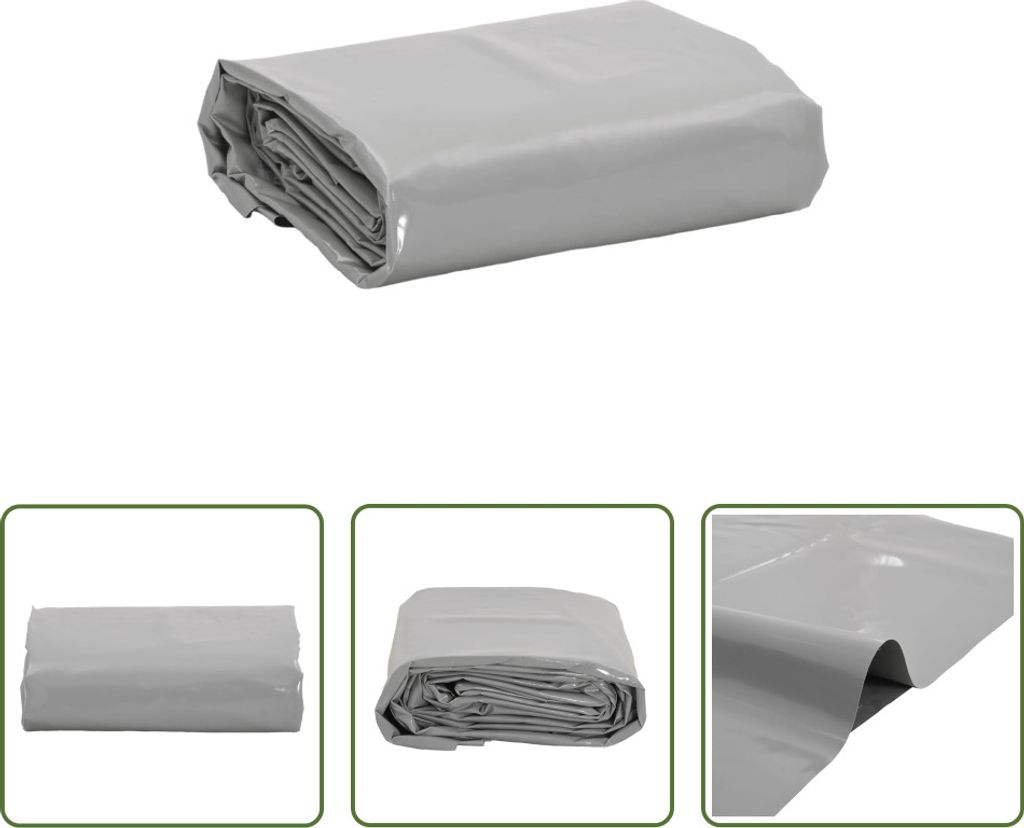 The Living Store Abdeckplane Grau 1,5x6 m 650 g/m²