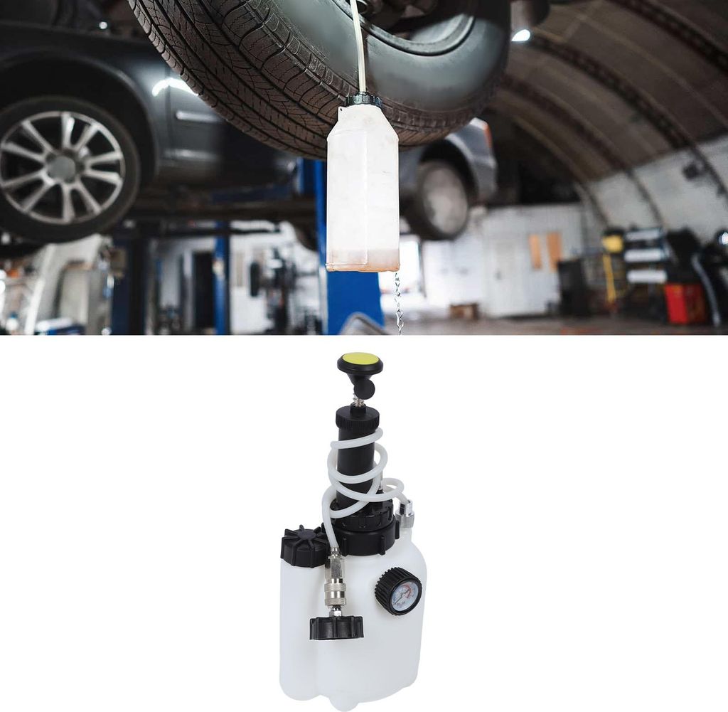 Manueller 3-Liter-Bremsflüssigkeitsentlüfter, einfach zu verwendender Druck mit 1-Liter-Altölflasche für Autos, 51-mm-Gewindebehälterdeckel