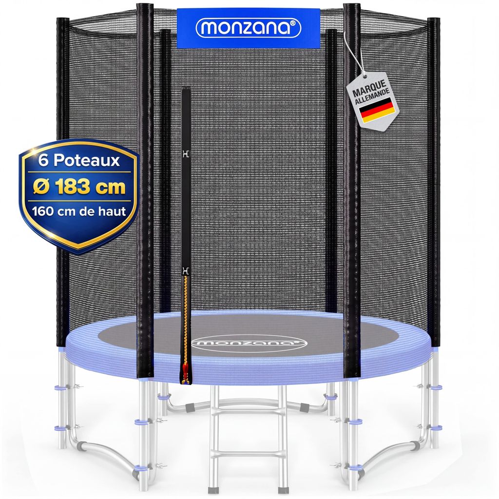 MONZANA® Filet Trampoline Sécurité Ø183cm 6 Barres Image du produit 
