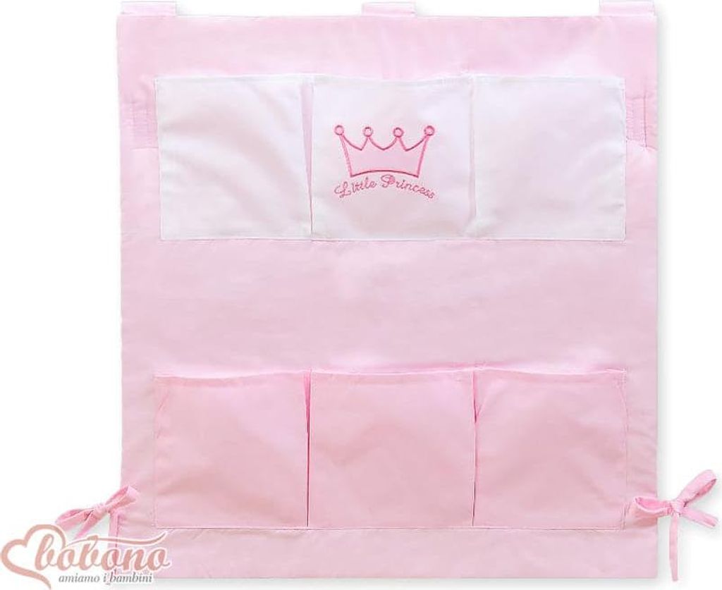 Little Princess Pink Bed Organizer – Bedtass – 6 praktische Aufbewahrungstaschen für Babysachen