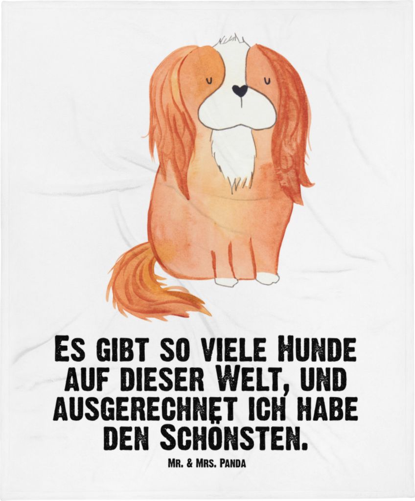 Mr. & Mrs. Panda Babydecke Hund Cavalier King Charles Spaniel - Weiß - Geschenk, Schlummerdecke, Plaid, Sprüche, Spruch, Schmusedecke, Erstlingsd...