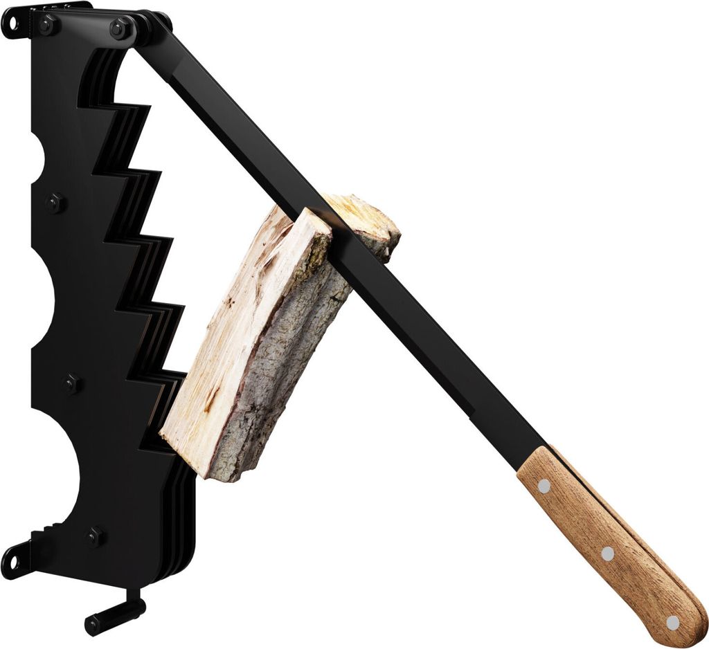 Spanmesser Holzspalter Brennholzspalter Gusseisen Holzgriff 41cm Klinge Wandmontage