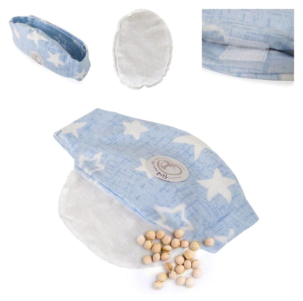 Anti-Kolik-Gürtel für Babys, Kirschkernkissen, Wärmekissen, Thermo-Gürtel blau Sterne