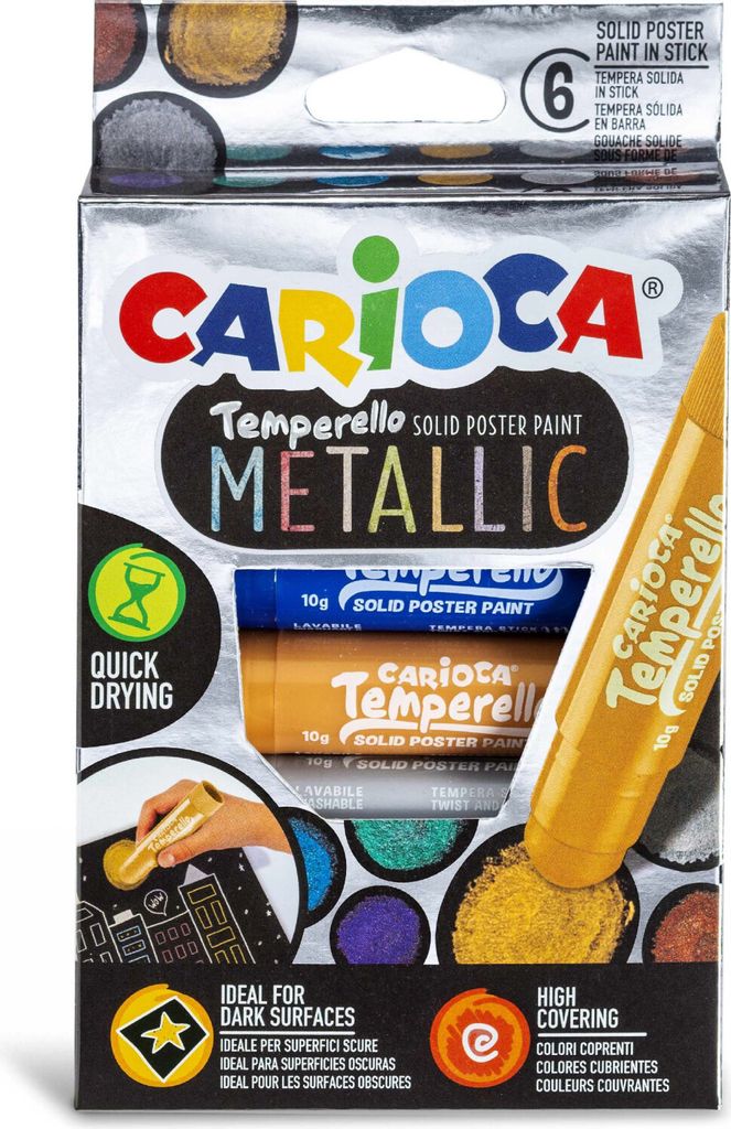 Carioca Tempera Metal Solid 6 Farben für die Schule