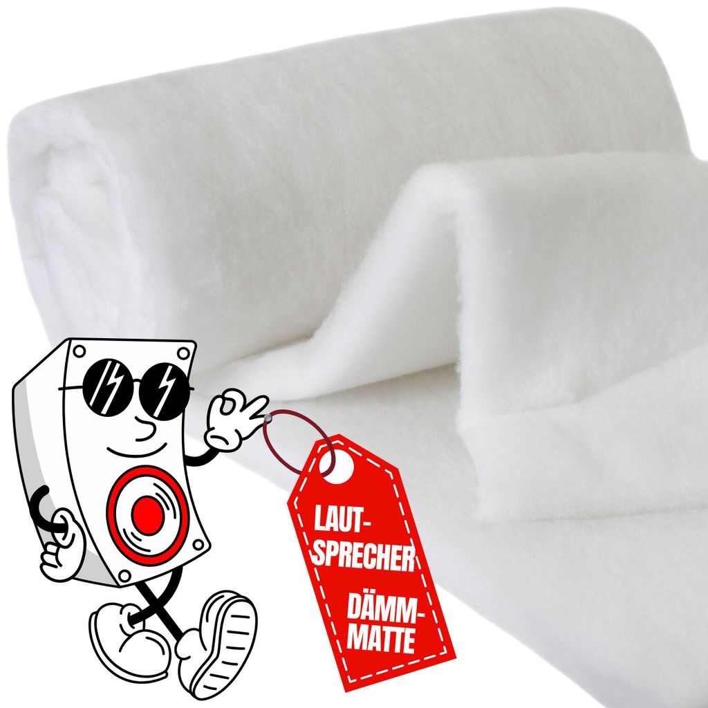 Lautsprecher Dämmwatte 2,5m x 160 cm, 400 g/m², 40 mm Akustikvlies für Boxenbau, Lautsprecher Dämmung, Dämmwolle für Lautsprecherboxen, Dämm...