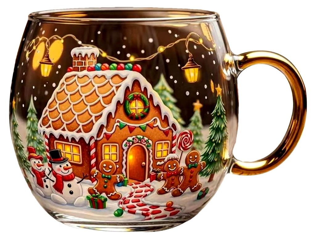 Weihnachtskaffeetassen - Festlich Bemalte Tasse - 300 ml Lustige Niedliche Teetasse Für Reise, Café, Geburtstag, Hochzeit, Winter, Weihnachten, G...