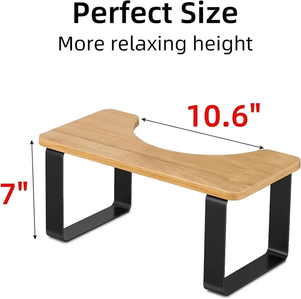 Tabouret de toilettes contre la constipation - Structure métal pliable noir