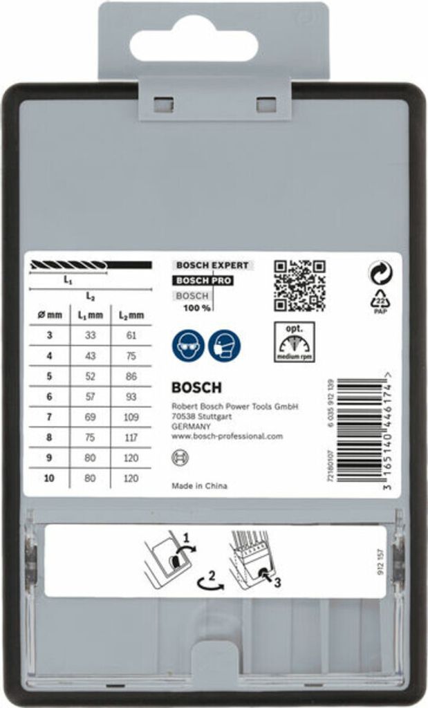 Bosch 2607010533 Bosch RobustLine Holzbohrer Set 3-10mm 8 Immagine del prodotto 