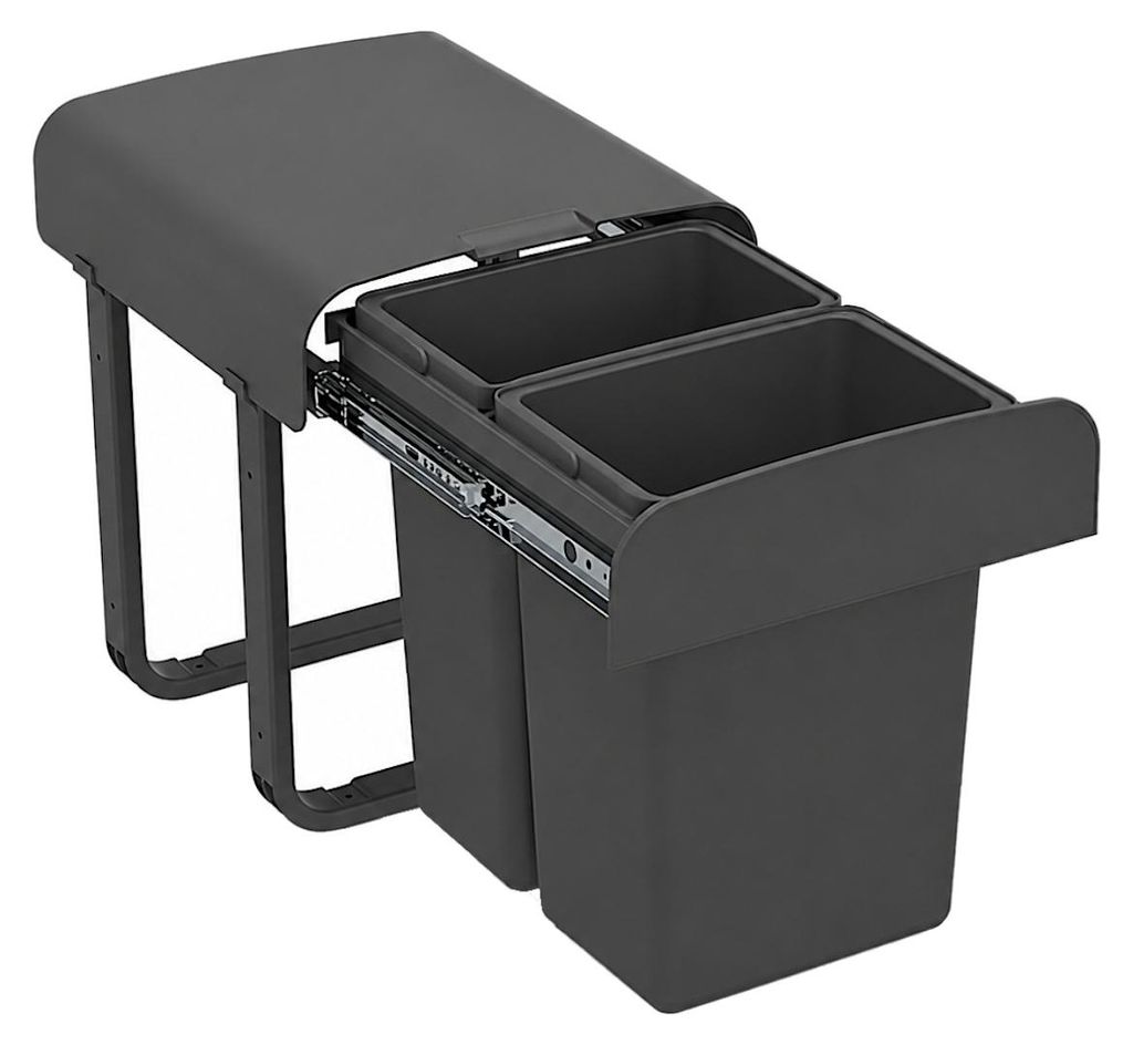 Ekotech AS77S Aladin Abfallsammler schwarz 2x7 L ab 40 cm Produktbild 