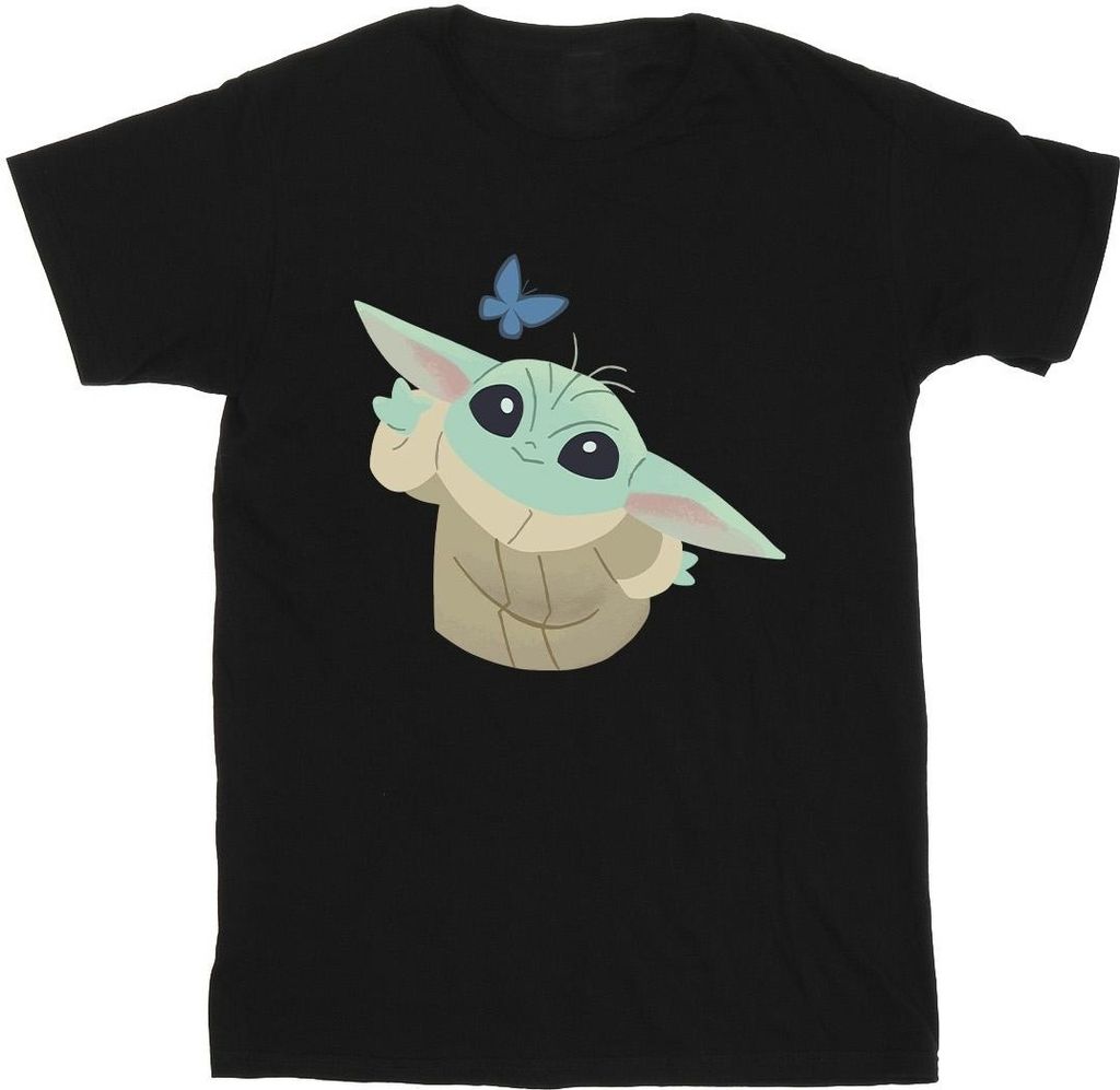 Star Wars - "The Mandalorian Butterfly Catching" T-Shirt für Herren BI47469 (S) (Schwarz)