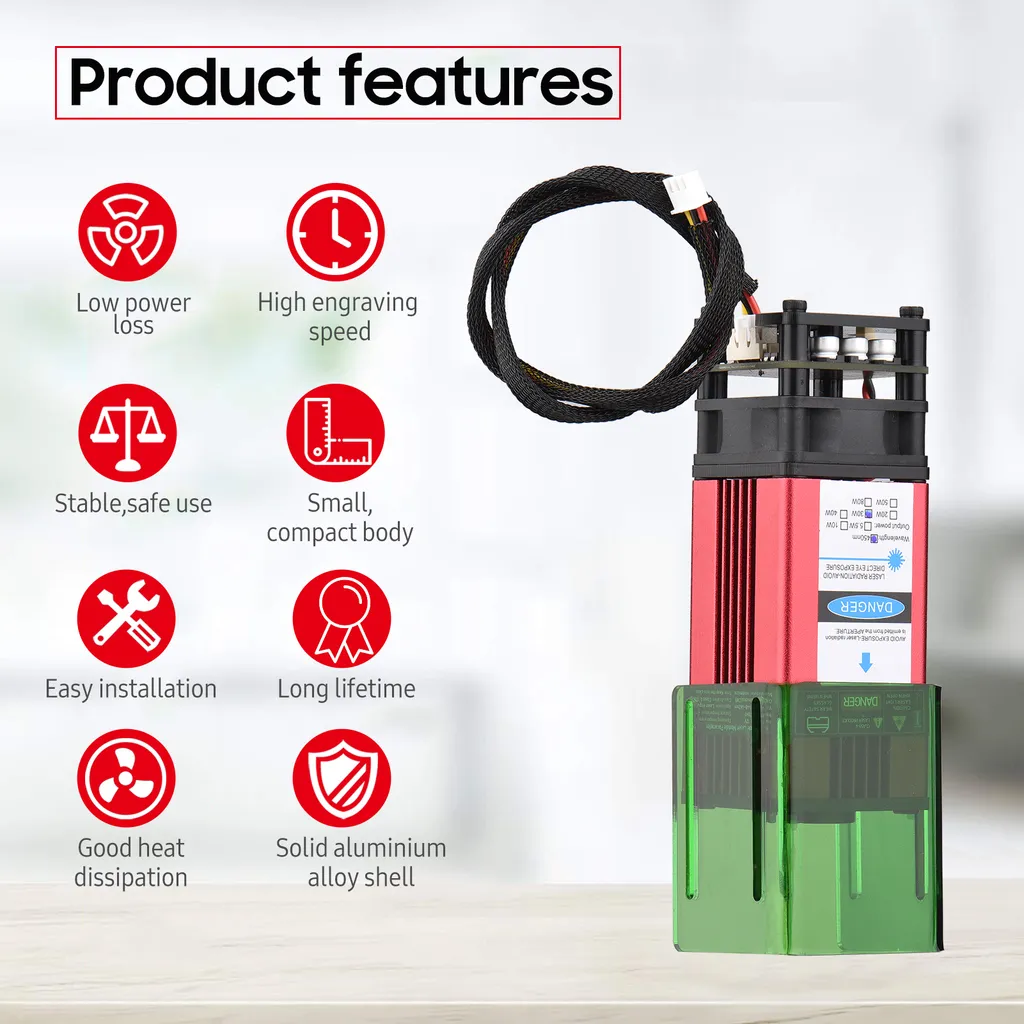 Module Laser 450nm à Focale Fixe 30W avec Protection Oculaire Intégrée