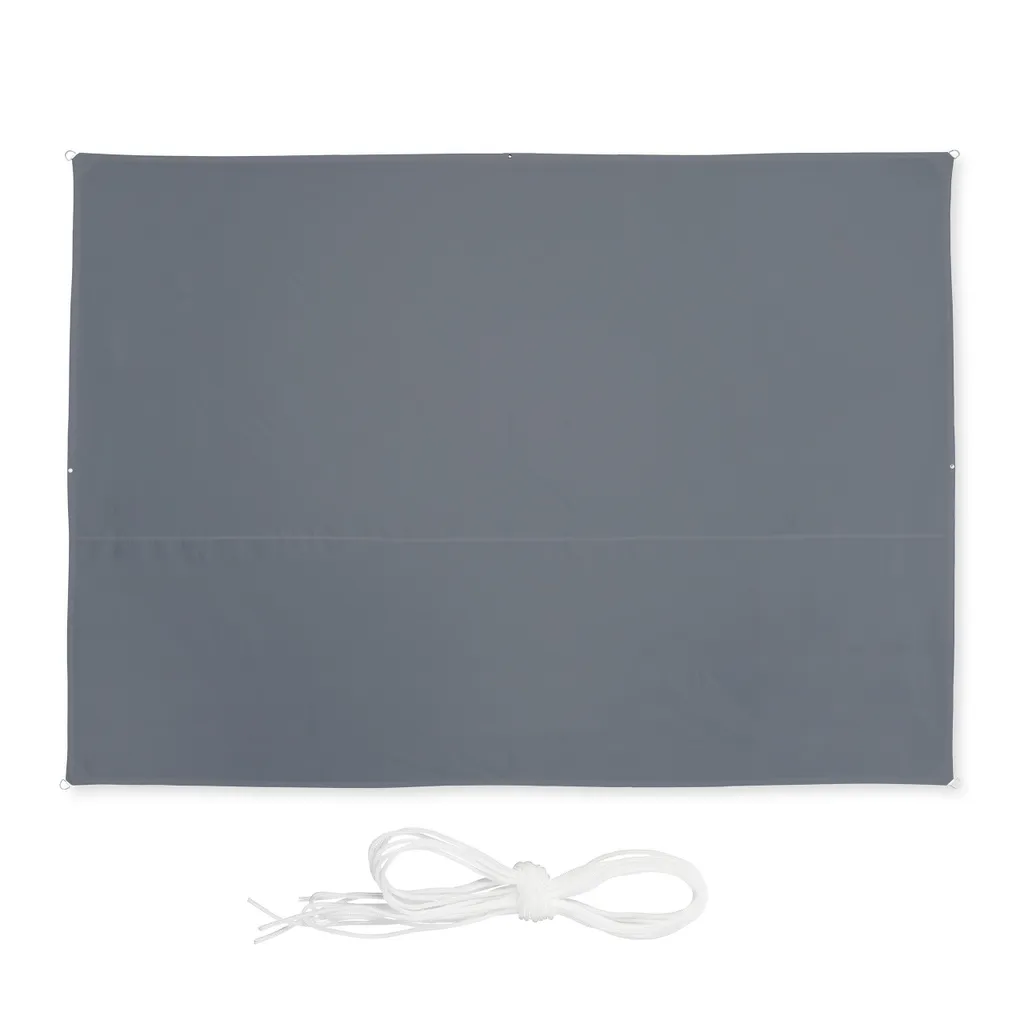 Voile d'ombrage Anti-UV Rectangulaire Gris en Tissu Déperlant Résistant