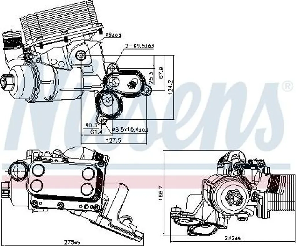 Refroidisseur d'huile en aluminium Nissens pour moteurs Espace Scenic
