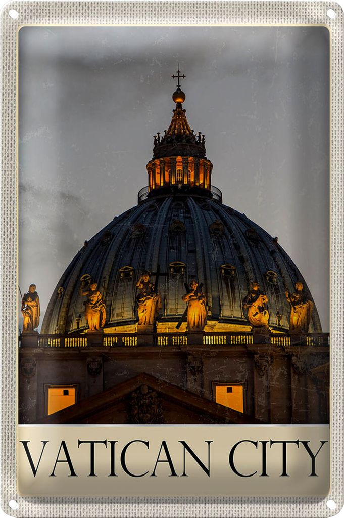 Blechschild Reise 20x30cm Vatikan Architektur Kirche Urlaub