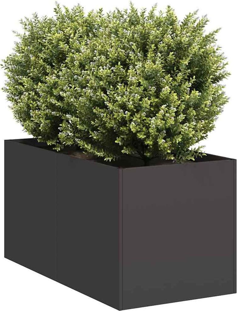 "Rabatt" Pflanzkübel modernem Design - Blumentopf/Pflanzkasten - Schwarz 40x80x40 cm Kaltgewalzter Stahl - Beete CC24585